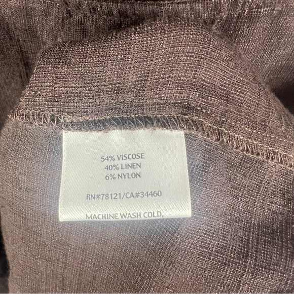 Eileen Fisher Brown Linen Blend Sleeveless Maxi Dress - Picture 5 of 7